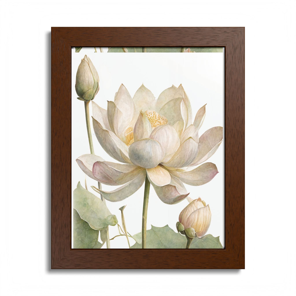 Lotus Bloom Framed Poster — Botanical Wall Art Print