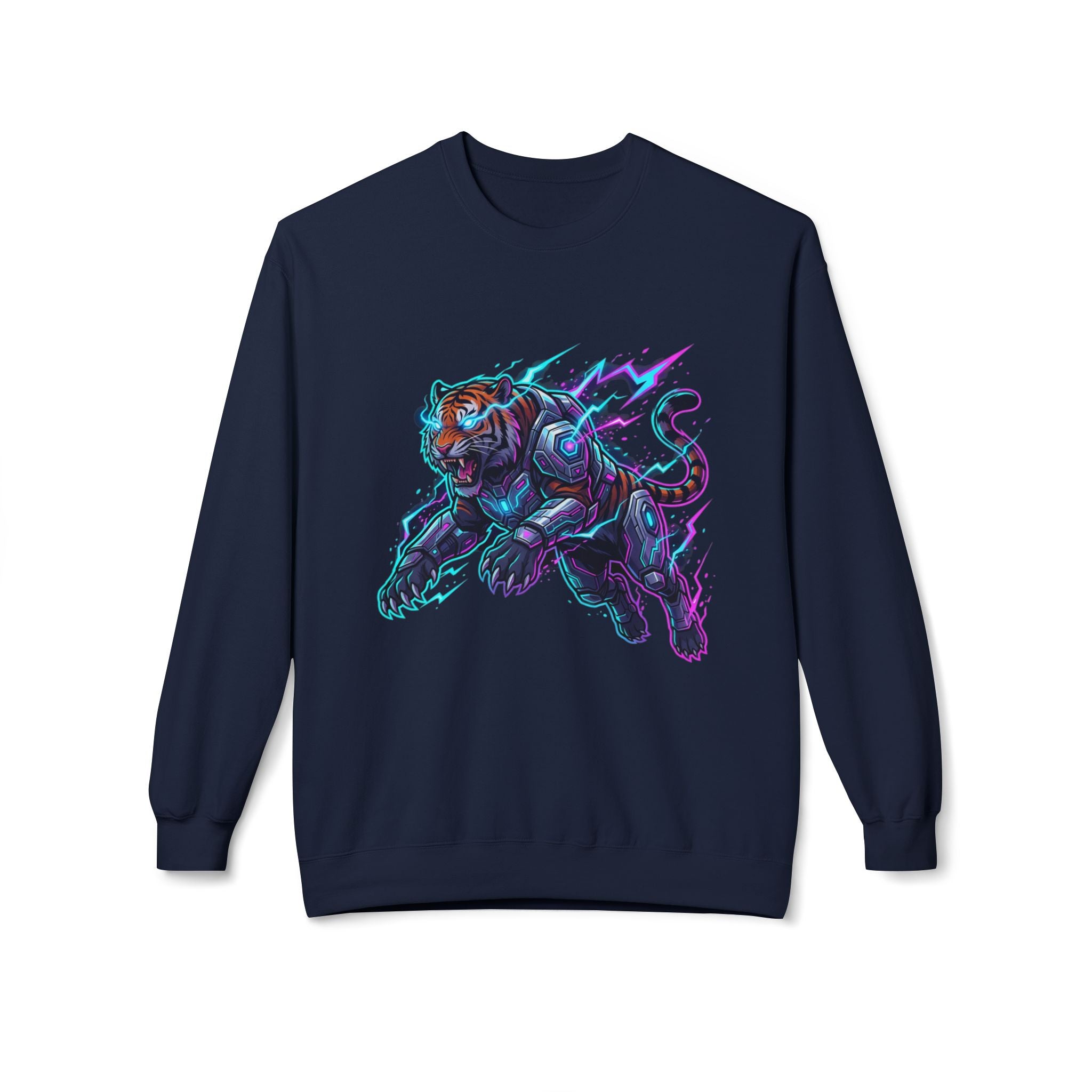 Cyber Panther Sweatshirt — Electric Neon Panther Graphic Crewneck