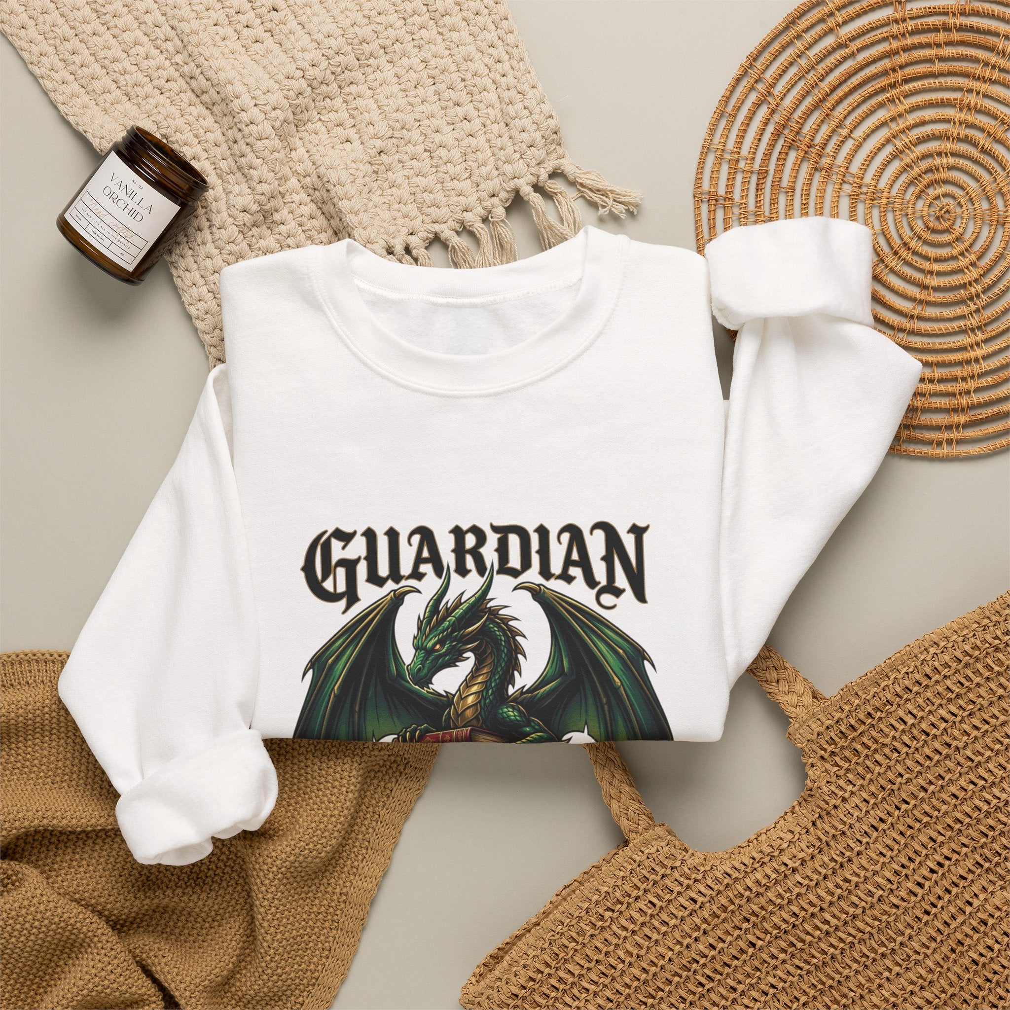 Guardian of Wisdom Dragon Sweatshirt | fantasy art, tattoo style