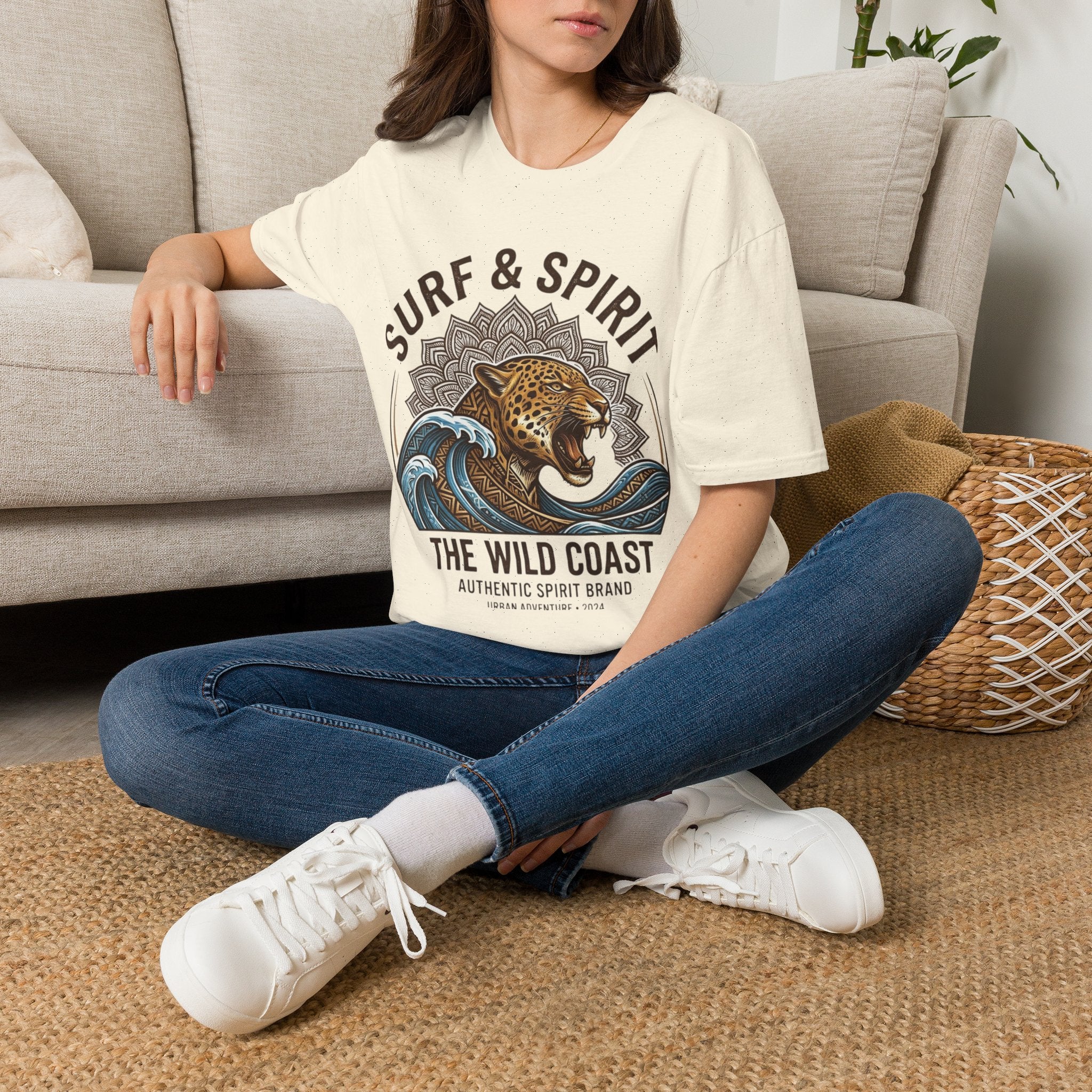 Surf & Spirit Tee — 'The Wild Coast' Jaguar Wave Graphic T-Shirt