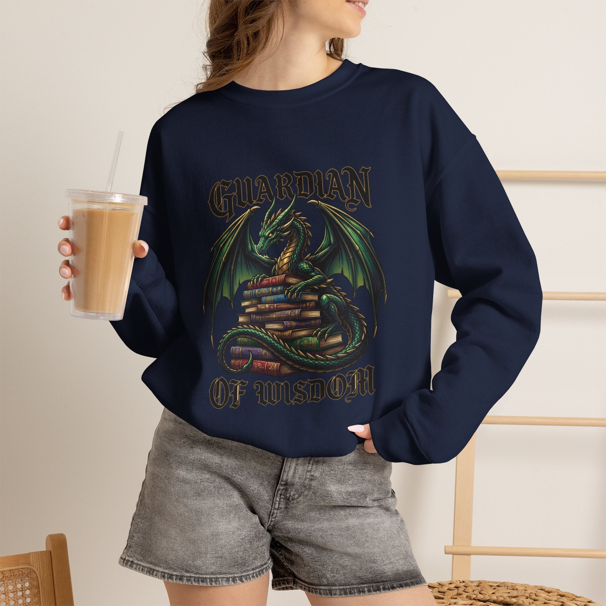 Guardian of Wisdom Dragon Sweatshirt | fantasy art, tattoo style