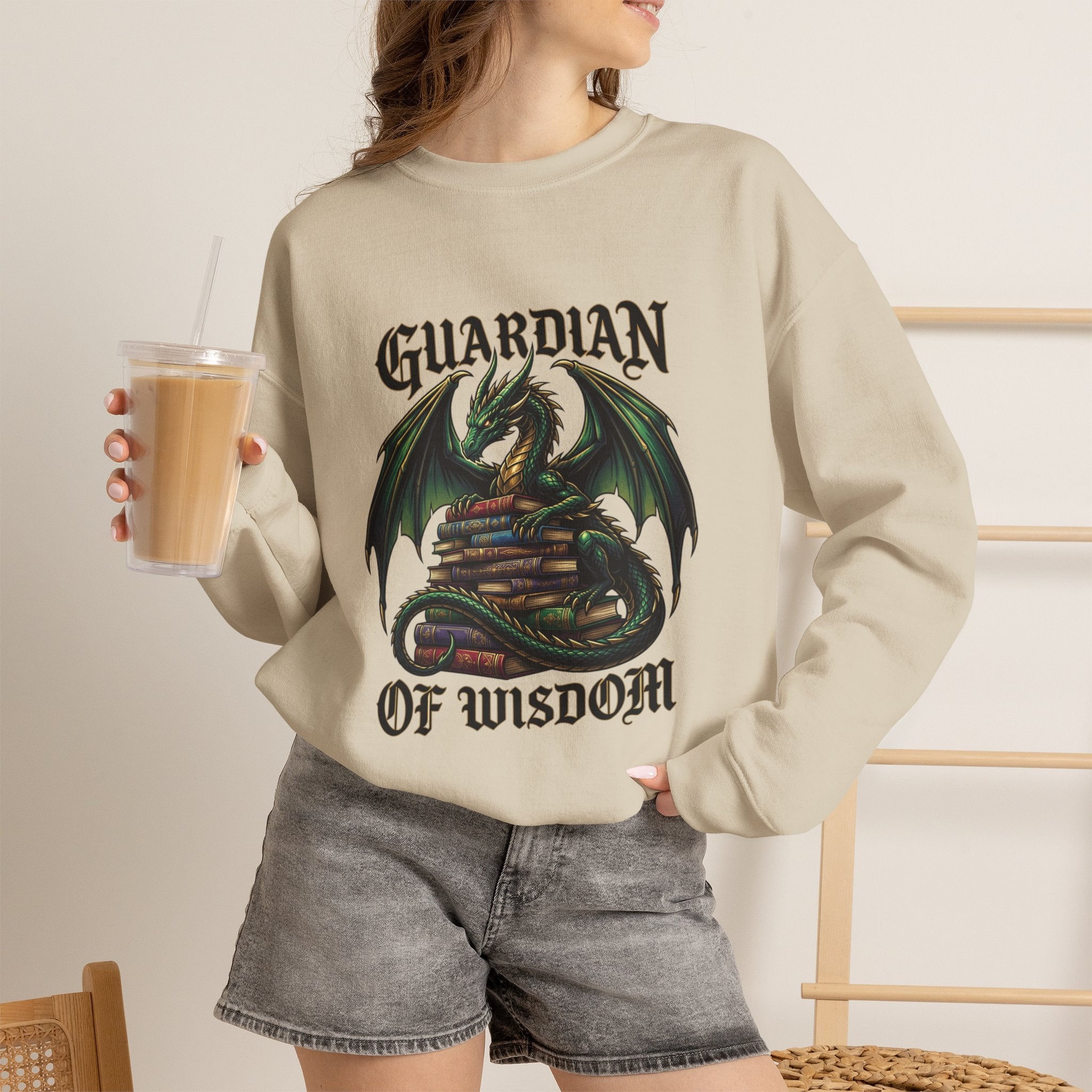 Guardian of Wisdom Dragon Sweatshirt | fantasy art, tattoo style