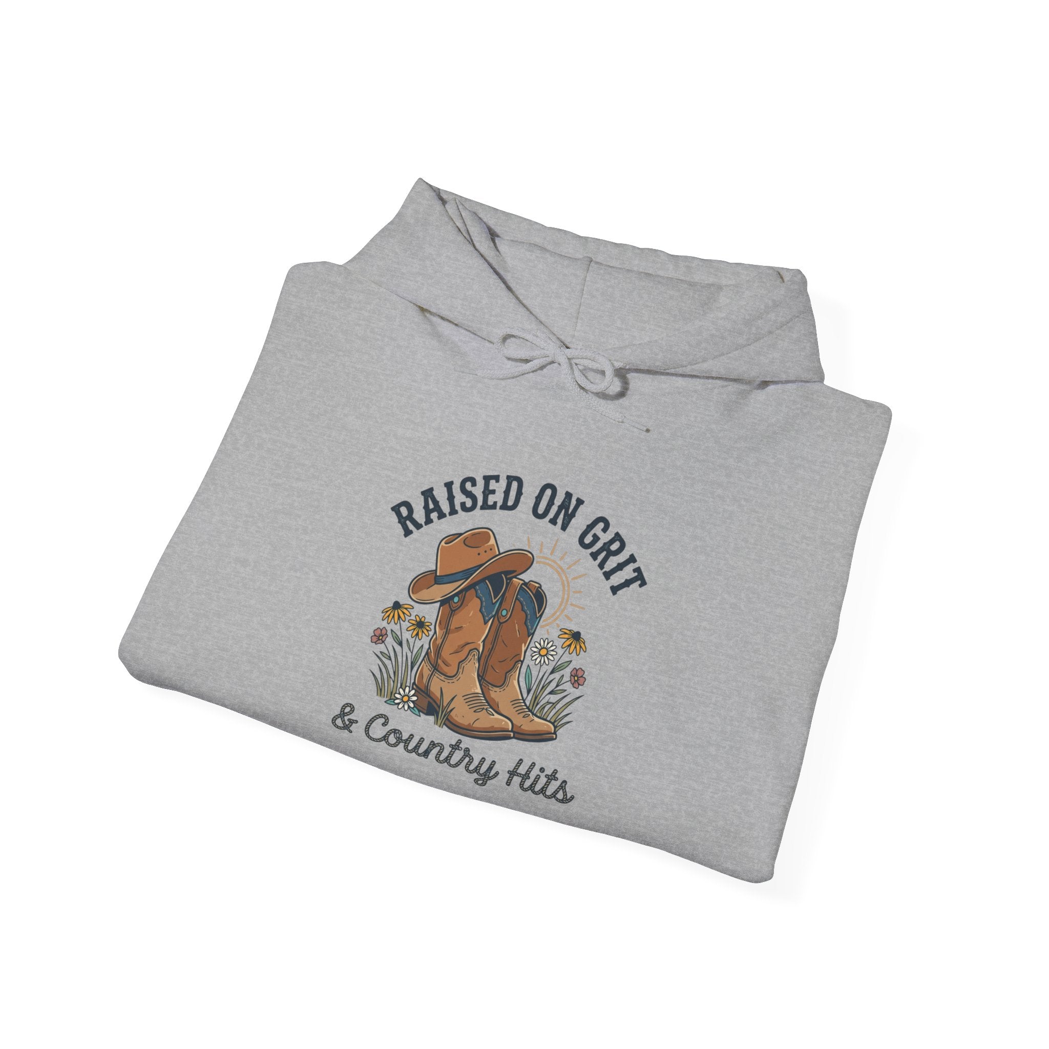 Raised on Grit & Country Hits Hoodie | western ranch cowgirl rustic prairie