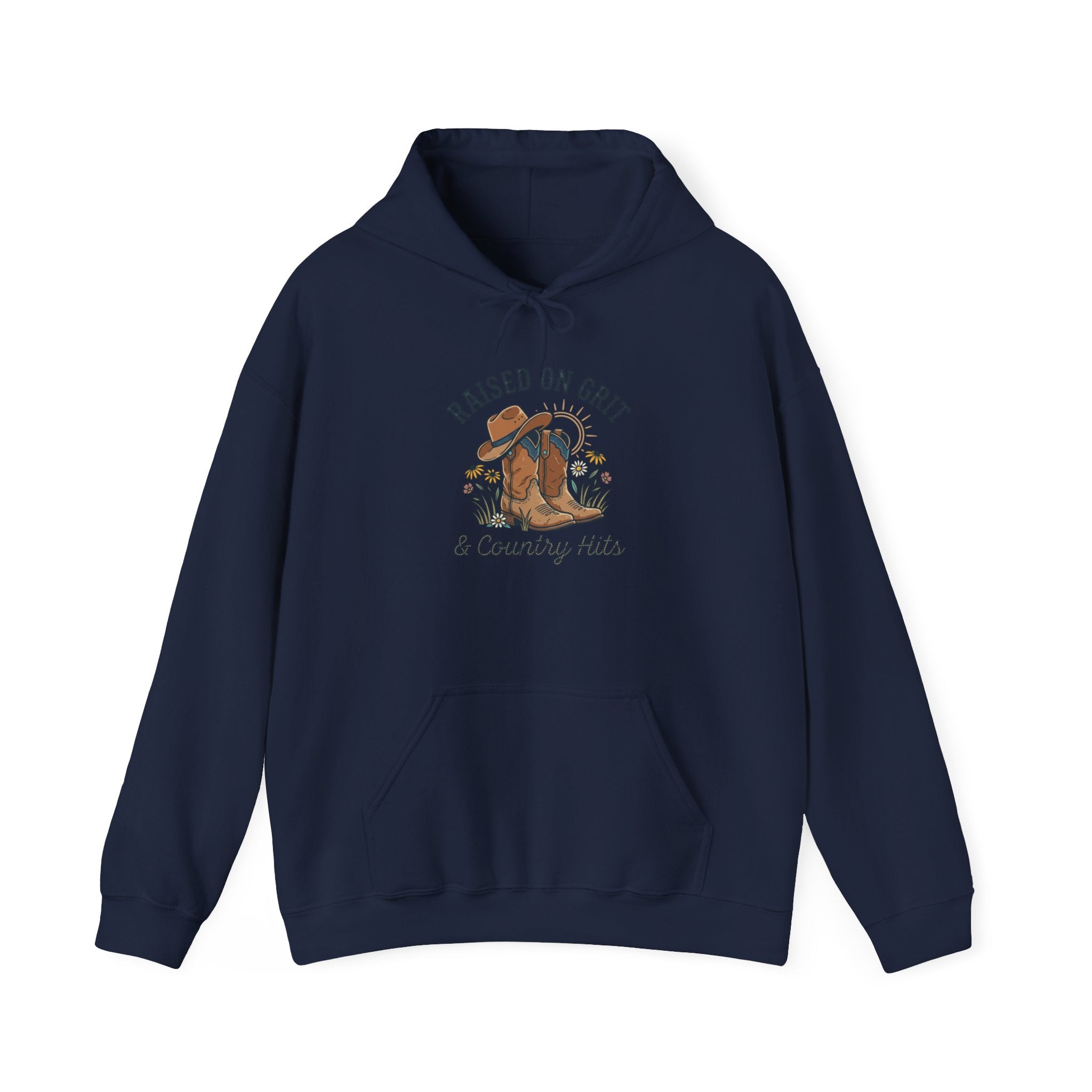 Raised on Grit & Country Hits Hoodie | western ranch cowgirl rustic prairie