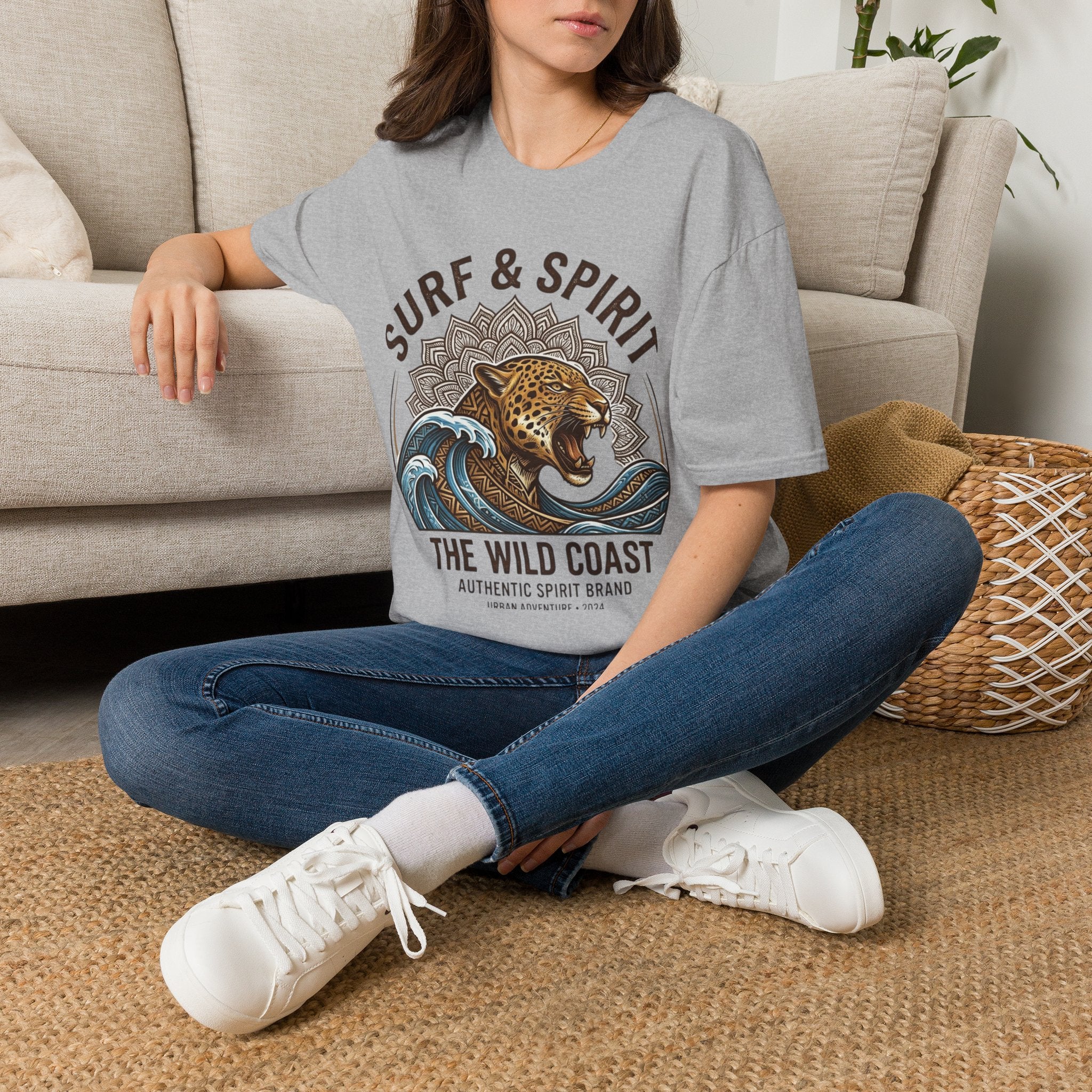 Surf & Spirit Tee — 'The Wild Coast' Jaguar Wave Graphic T-Shirt
