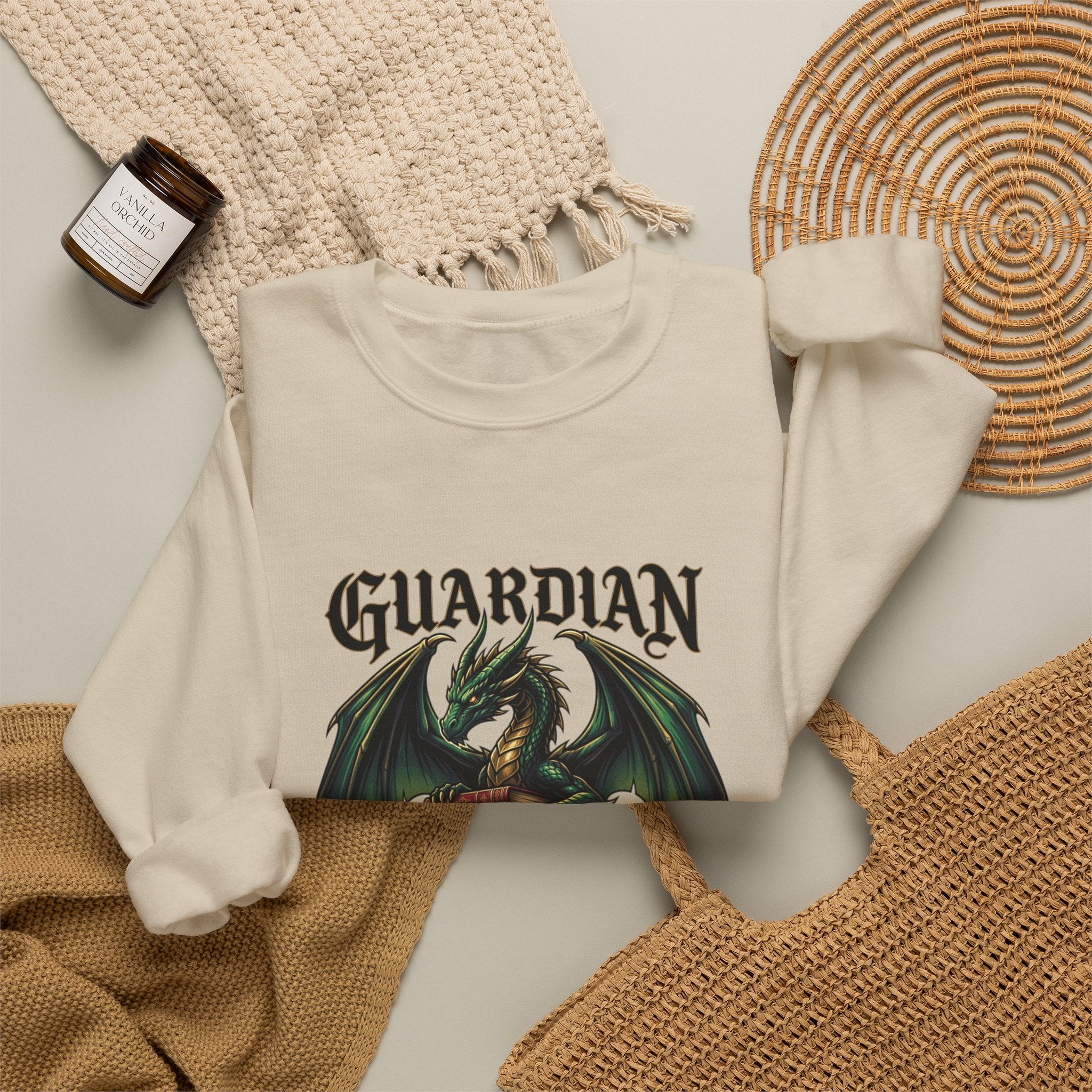 Guardian of Wisdom Dragon Sweatshirt | fantasy art, tattoo style