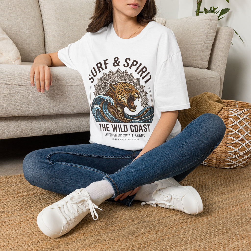 Surf & Spirit Tee — 'The Wild Coast' Jaguar Wave Graphic T-Shirt