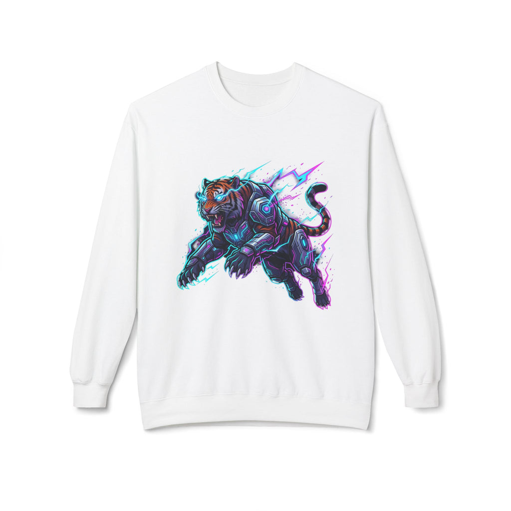 Cyber Panther Sweatshirt — Electric Neon Panther Graphic Crewneck