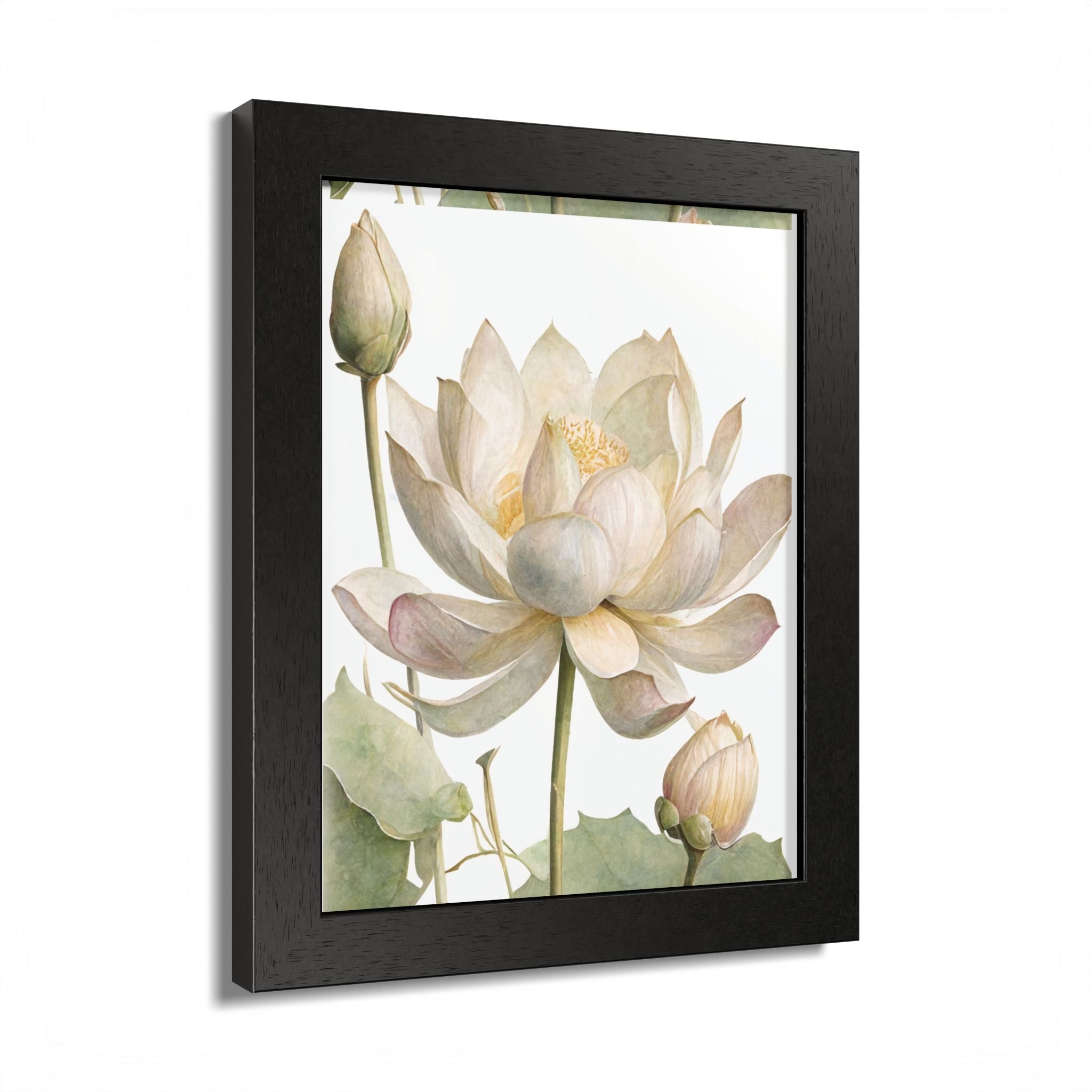 Lotus Bloom Framed Poster — Botanical Wall Art Print