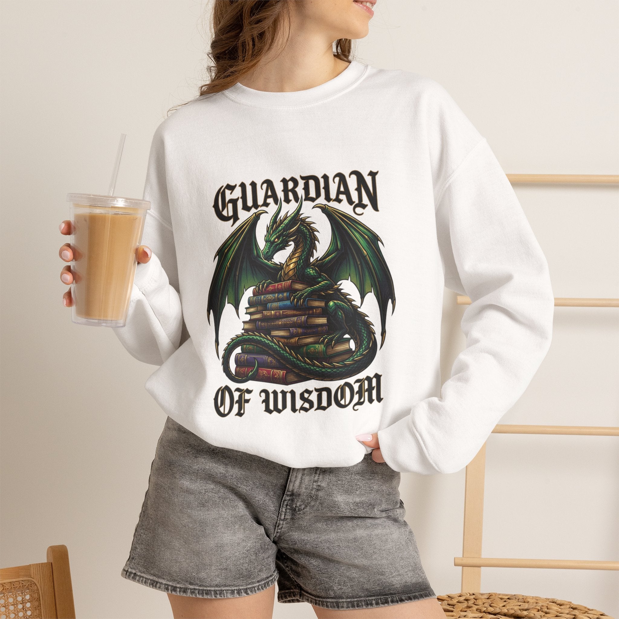 Guardian of Wisdom Dragon Sweatshirt | fantasy art, tattoo style
