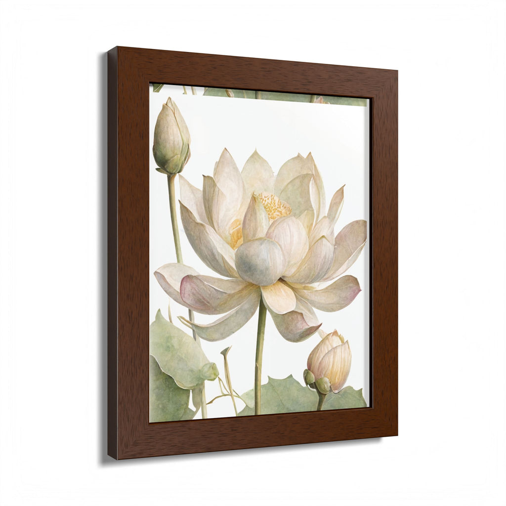 Lotus Bloom Framed Poster — Botanical Wall Art Print