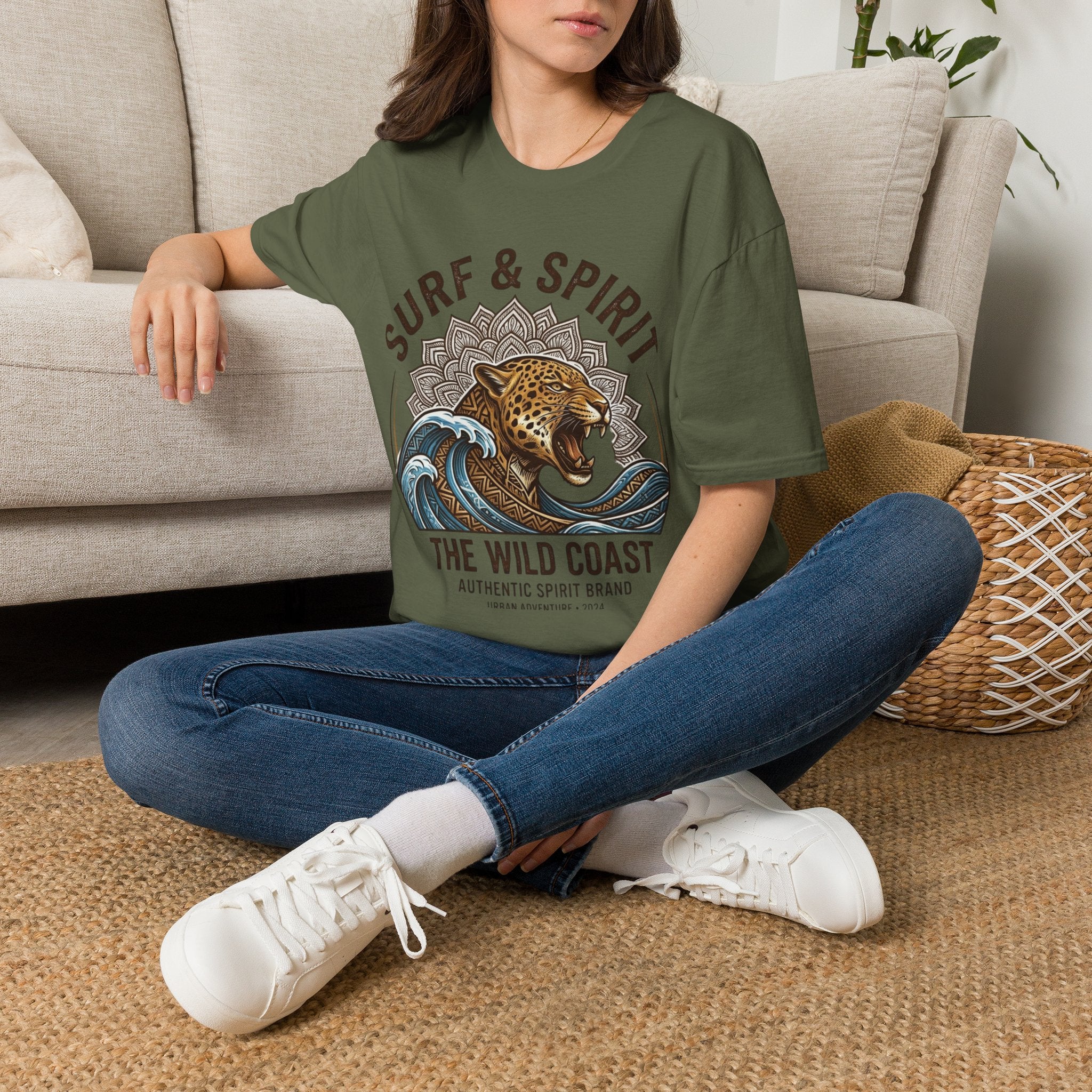 Surf & Spirit Tee — 'The Wild Coast' Jaguar Wave Graphic T-Shirt