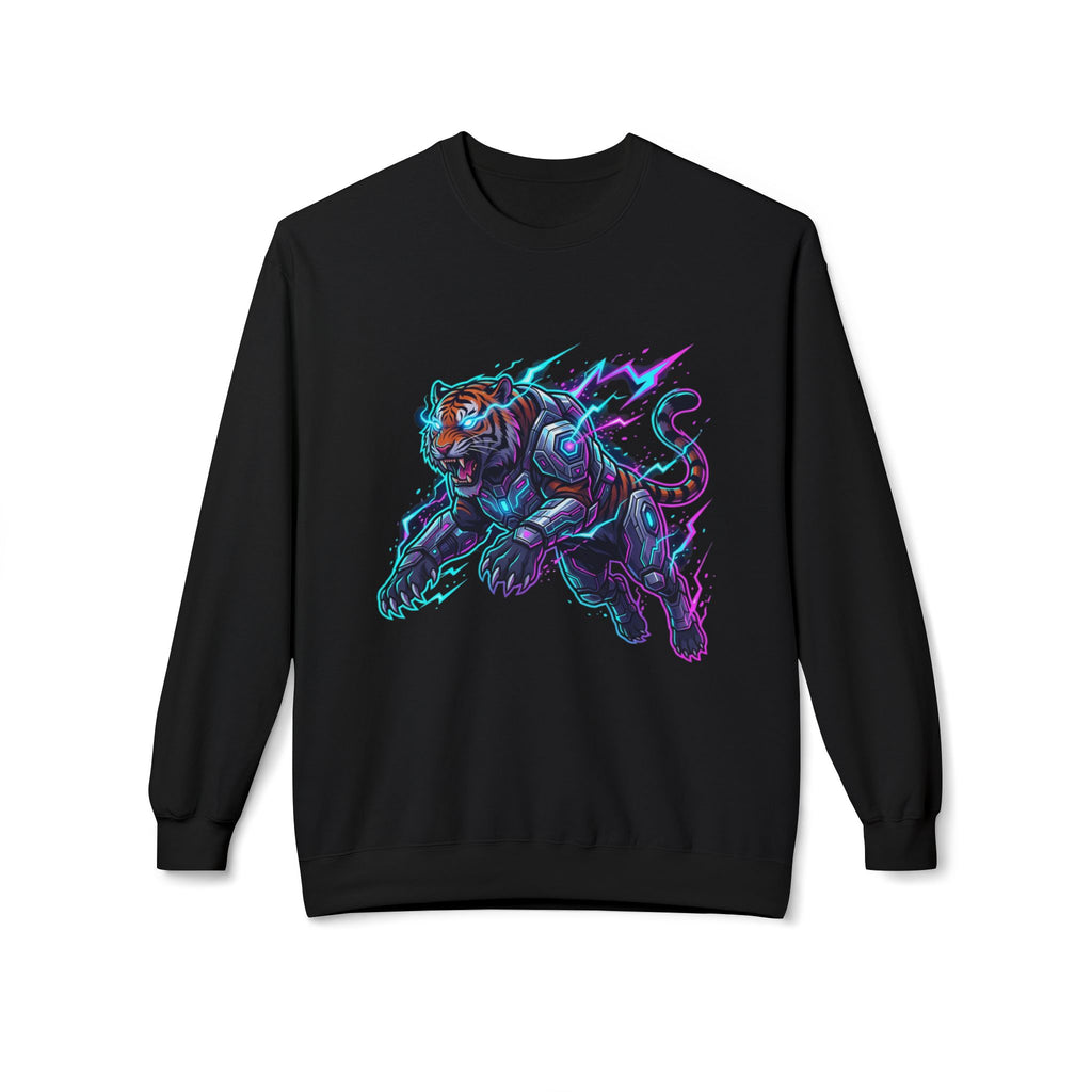 Cyber Panther Sweatshirt — Electric Neon Panther Graphic Crewneck