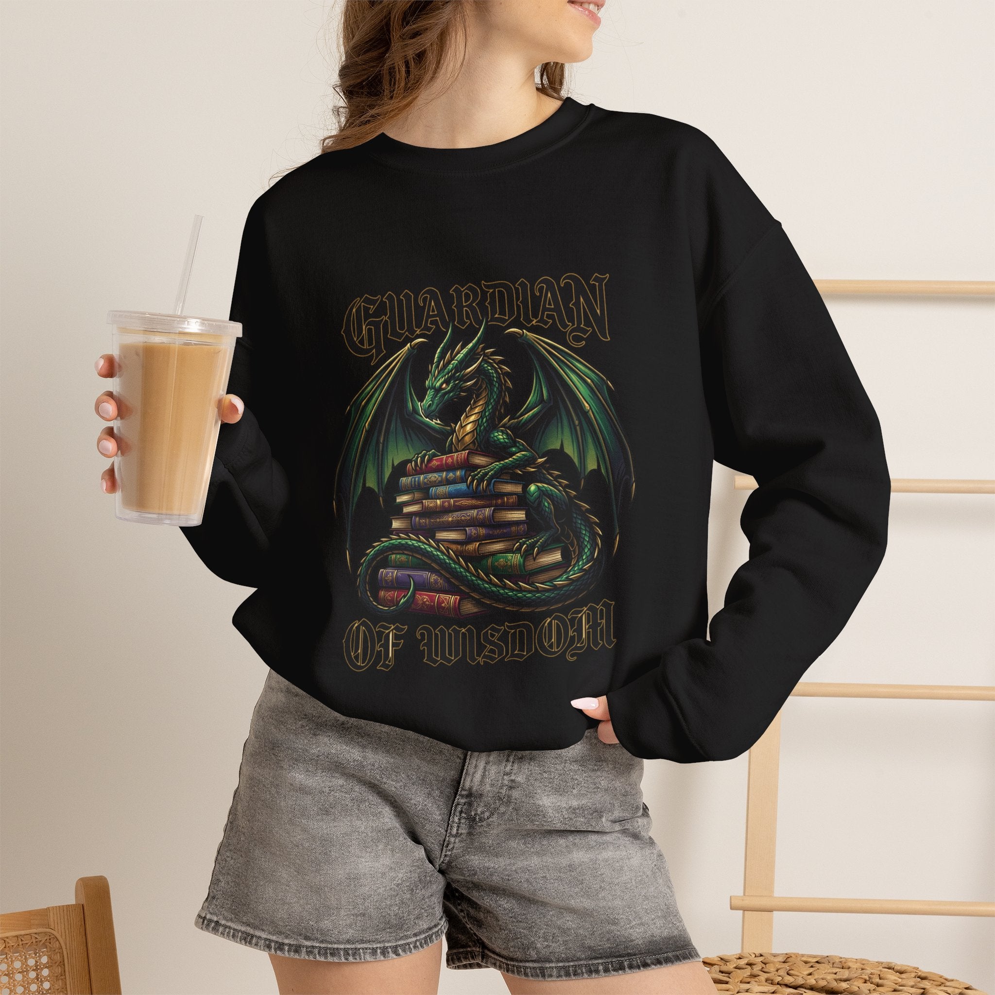 Guardian of Wisdom Dragon Sweatshirt | fantasy art, tattoo style
