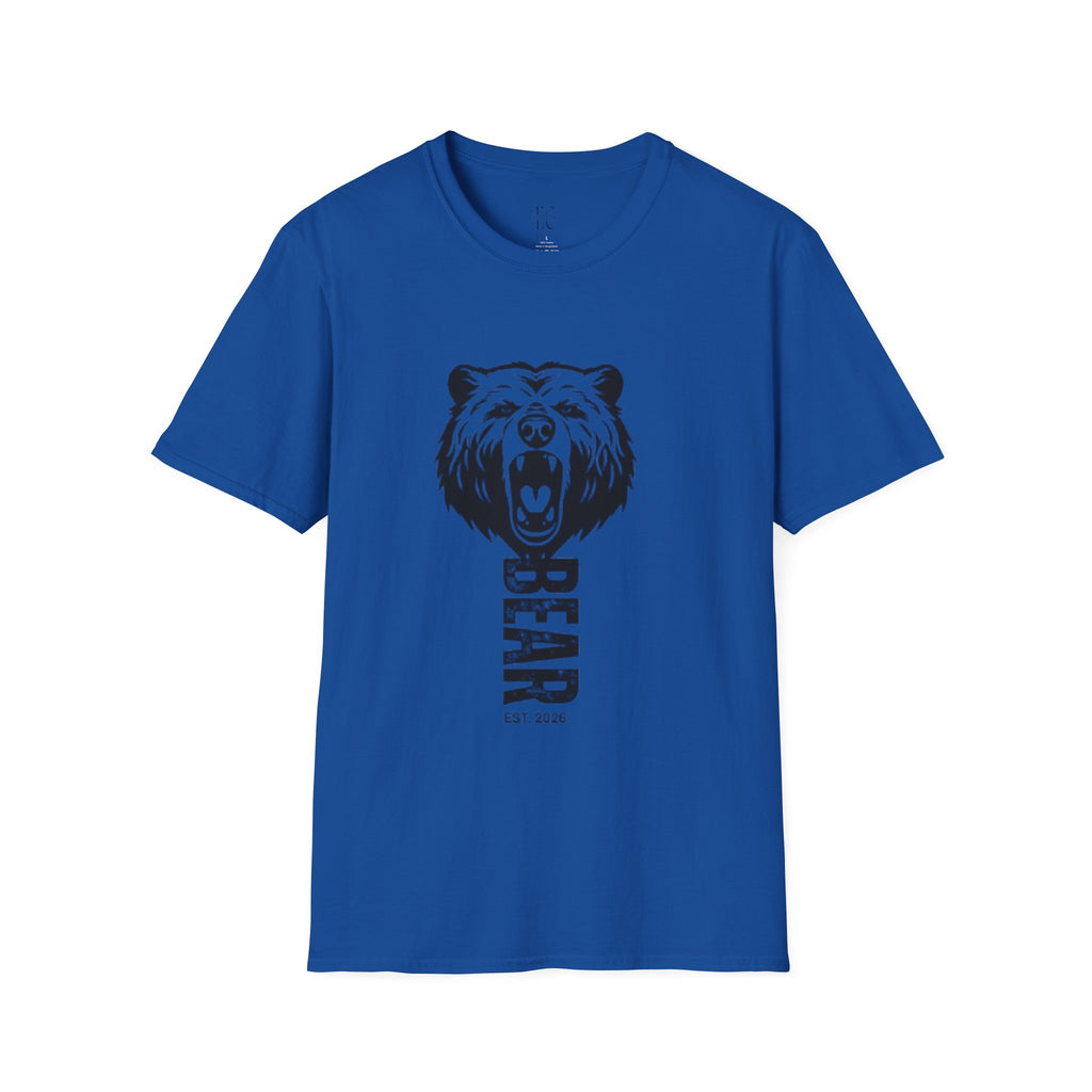 Bear Graphic T‑Shirt — Roaring Bear Vertical Text Design
