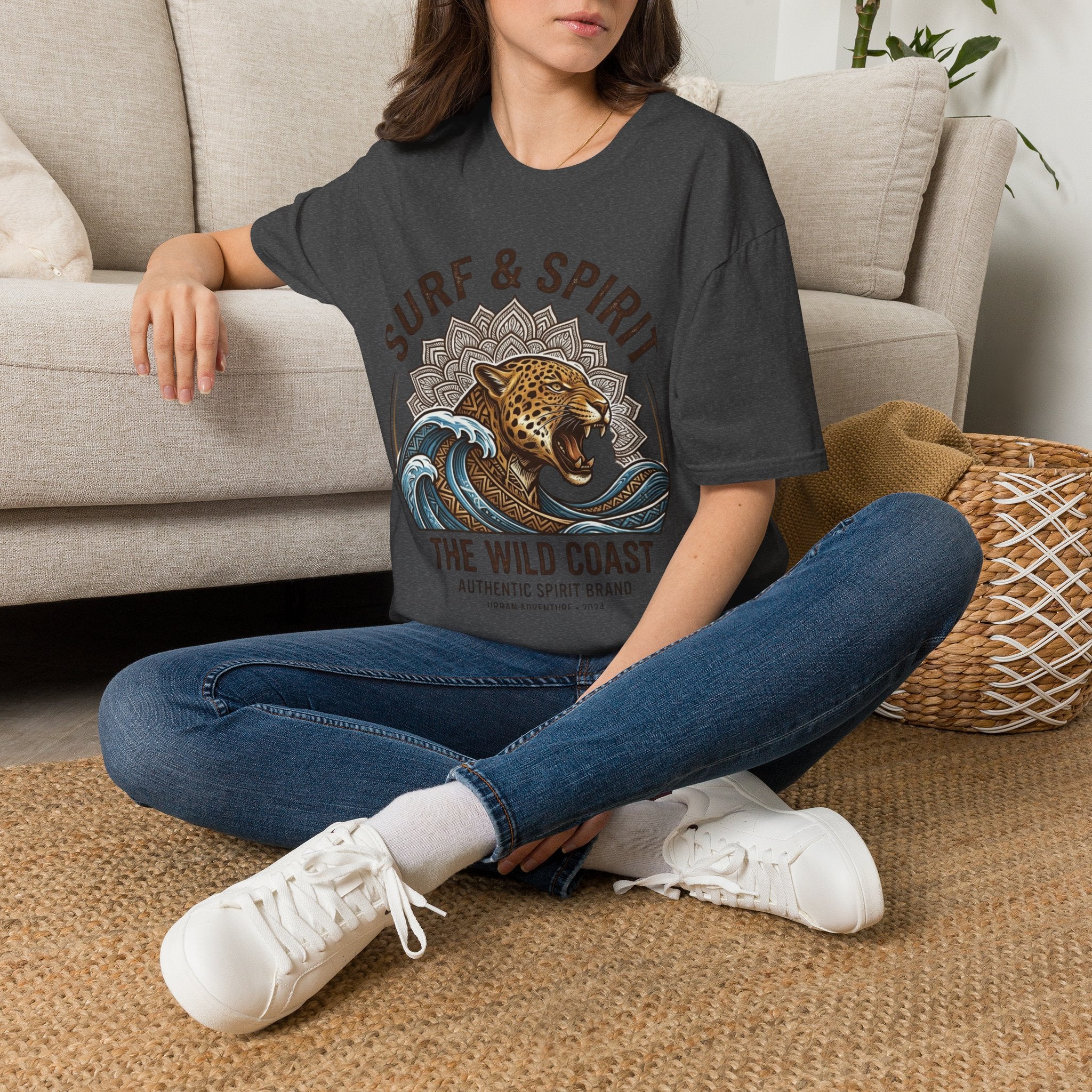 Surf & Spirit Tee — 'The Wild Coast' Jaguar Wave Graphic T-Shirt