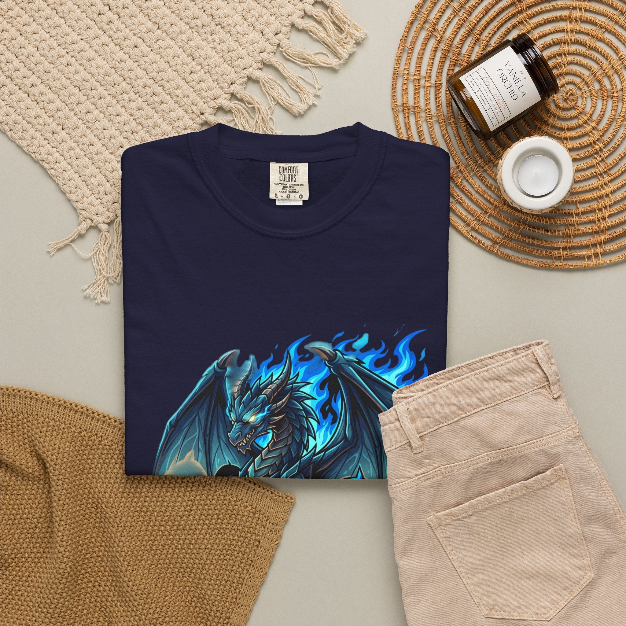Blue Flame Dragon T-Shirt