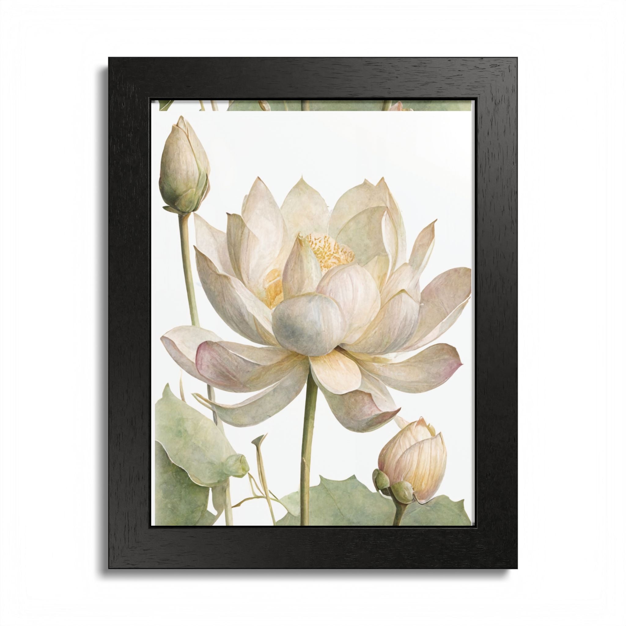 Lotus Bloom Framed Poster — Botanical Wall Art Print