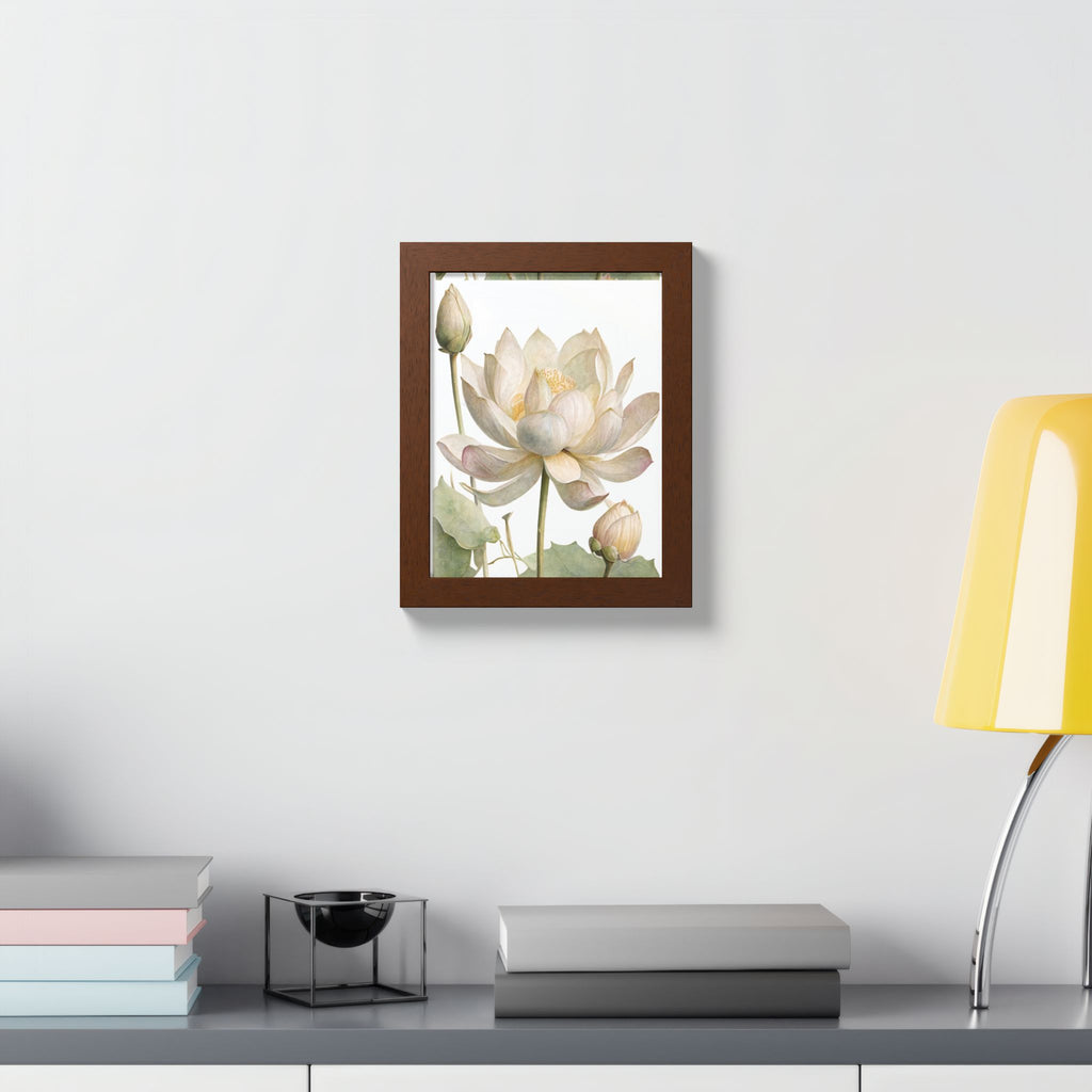 Lotus Bloom Framed Poster — Botanical Wall Art Print