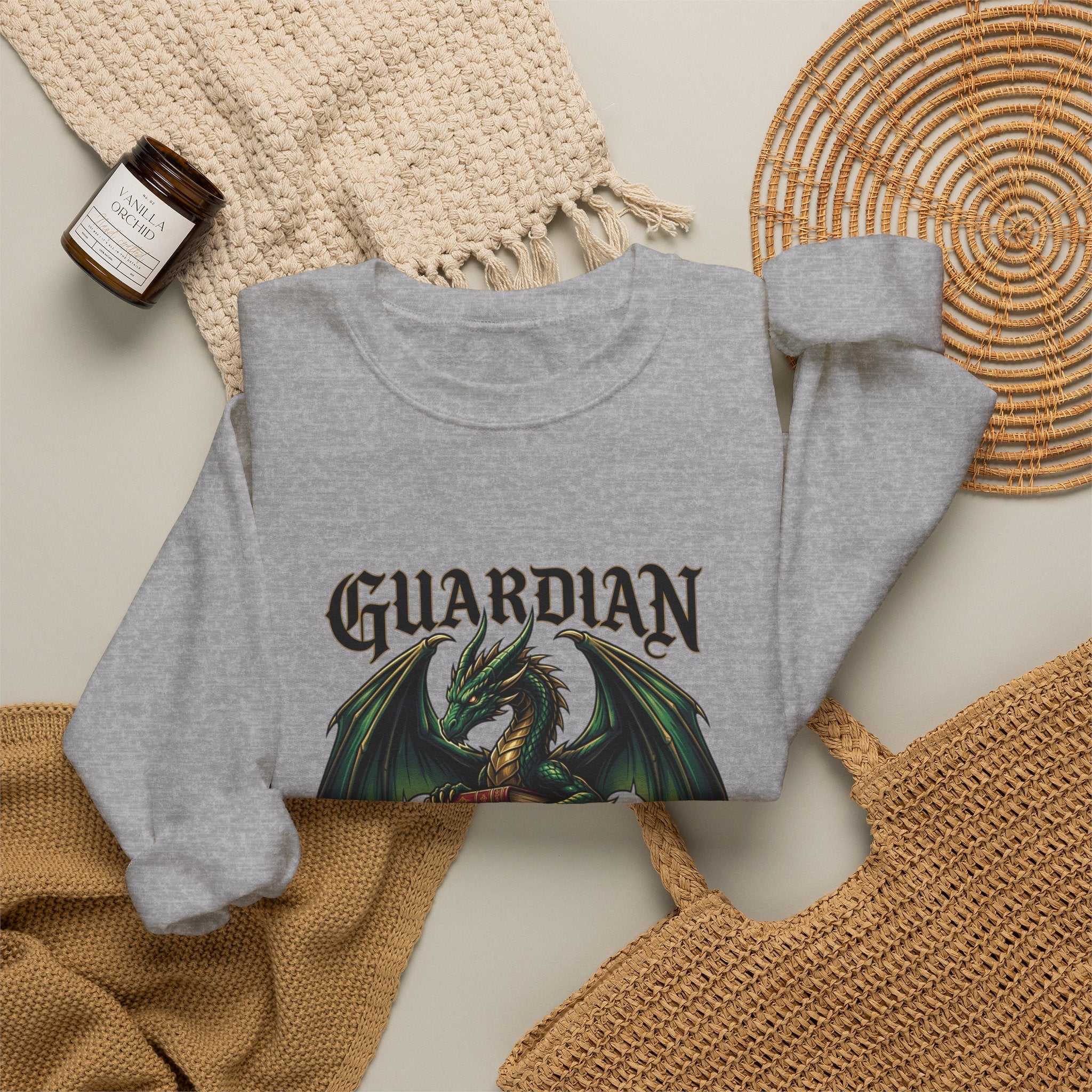 Guardian of Wisdom Dragon Sweatshirt | fantasy art, tattoo style