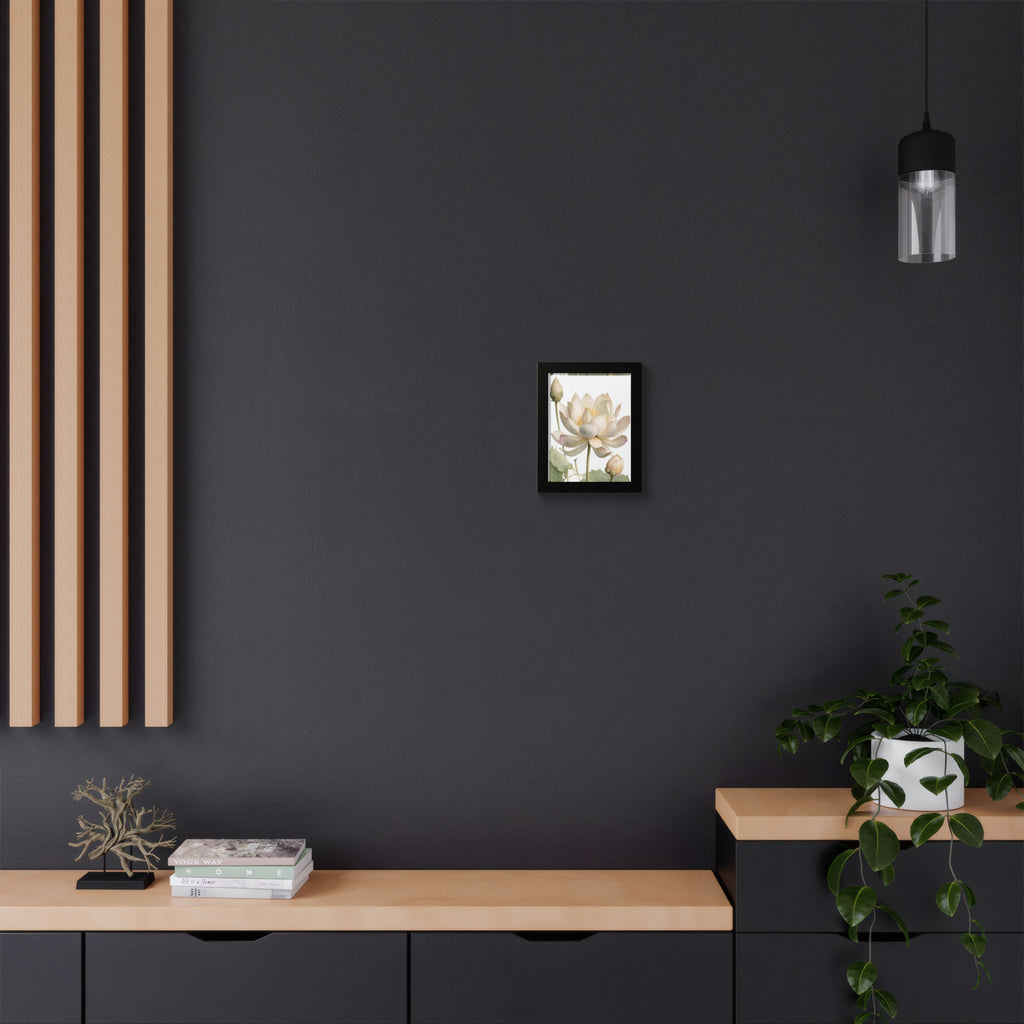 Lotus Bloom Framed Poster — Botanical Wall Art Print