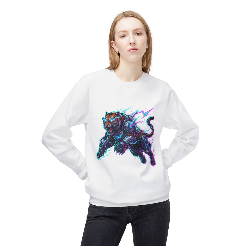 Cyber Panther Sweatshirt — Electric Neon Panther Graphic Crewneck
